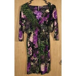 Kiwi Y2K Whimsigoth Babydoll Dress FairyGrunge FairyGoth Animal Print Skater M